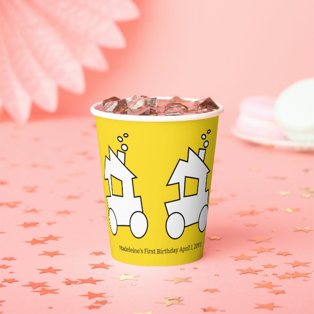 First Birthday Train Party Paper Cups (Insitu)