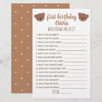 First Birthday Trivia Who Knows Me Best Game