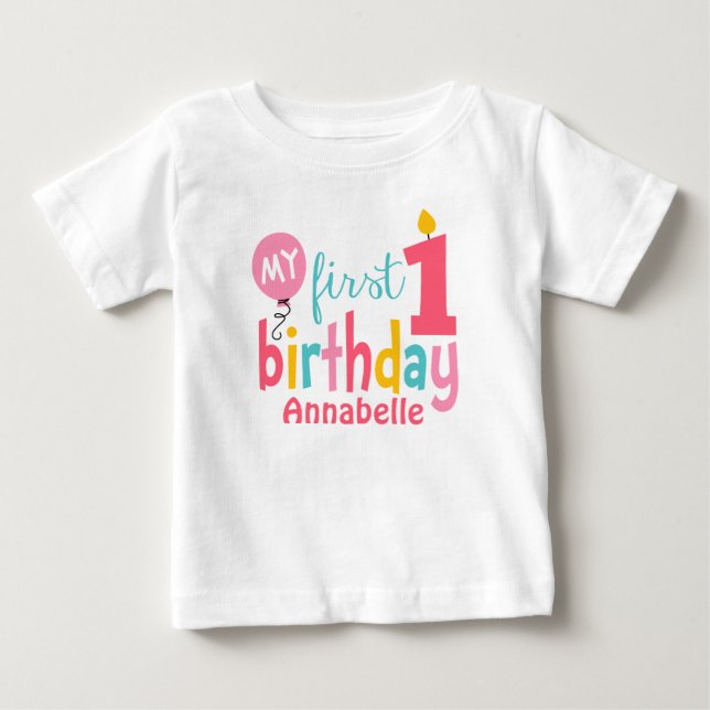 First Birthday Tshirt Personalized (Front)