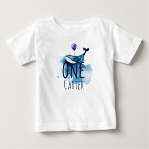 First Birthday Under the Sea Custom Name Baby T-Shirt