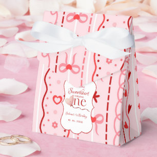 First Birthday valentine baby birthday party Favor Box