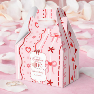 First Birthday valentine baby birthday party Favor Box