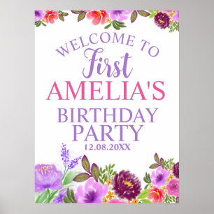 First Birthday Welcome Foam Boards Poster