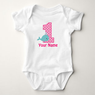 First Birthday Whale Pink Personalized Shirt