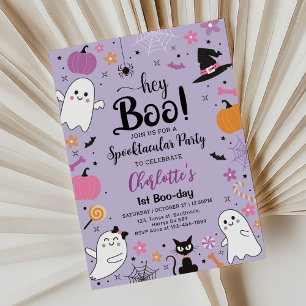First Boo Day Spooktacular Halloween Birthday Invitation