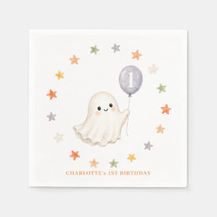 First Boo Ghost Halloween First Birthday Napkin