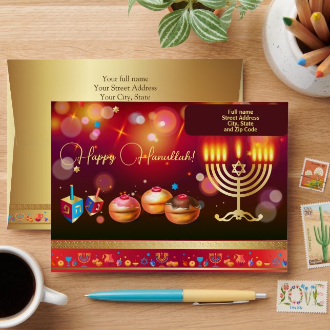 First Candle of Hanukkah Festival of Lights Party Envelope (Desk)