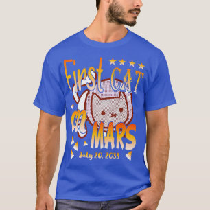 First Cat on Mars - Funny Astronaut Cat Premium T- T-Shirt