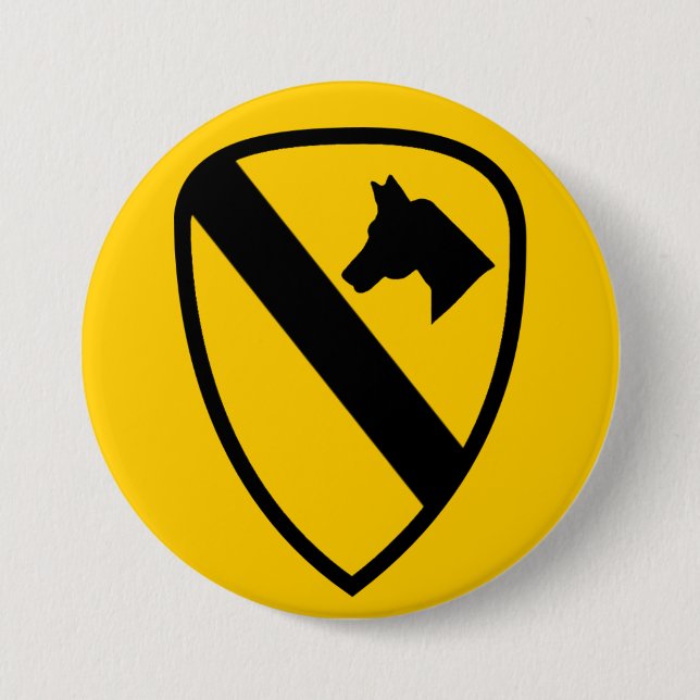 First Cavalry 3 Inch Round Button (Front)