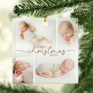 First Christmas 5 Photo Personalized Christmas Ceramic Ornament