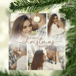 First Christmas 5 Photo Personalized Christmas Ceramic Ornament