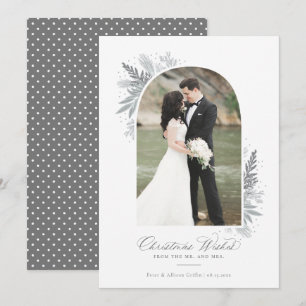 First Christmas Arch Photo Newlywed Holiday Card