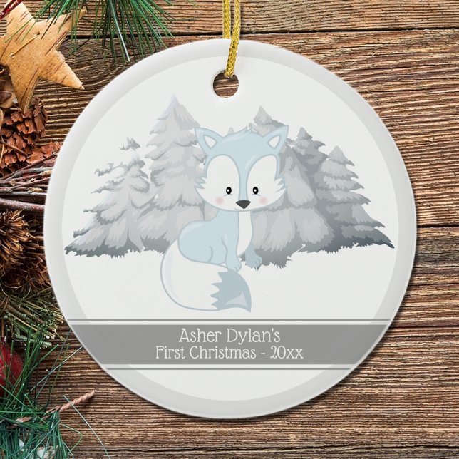 First Christmas Arctic Fox Ceramic Ornament (Creator Uploaded)