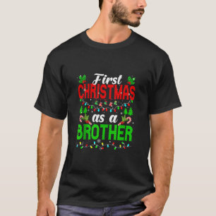 First Christmas As A Brother Family Xmas Lights Pa T-Shirt