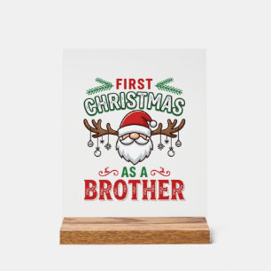 First Christmas As a Brother Santa Gnome Acrylic Sign