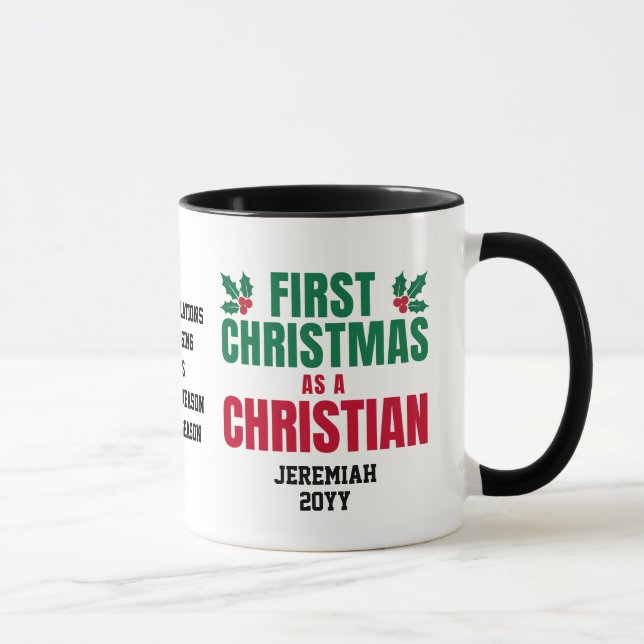 FIRST CHRISTMAS AS A CHRISTIAN New Believer Mug (Right)