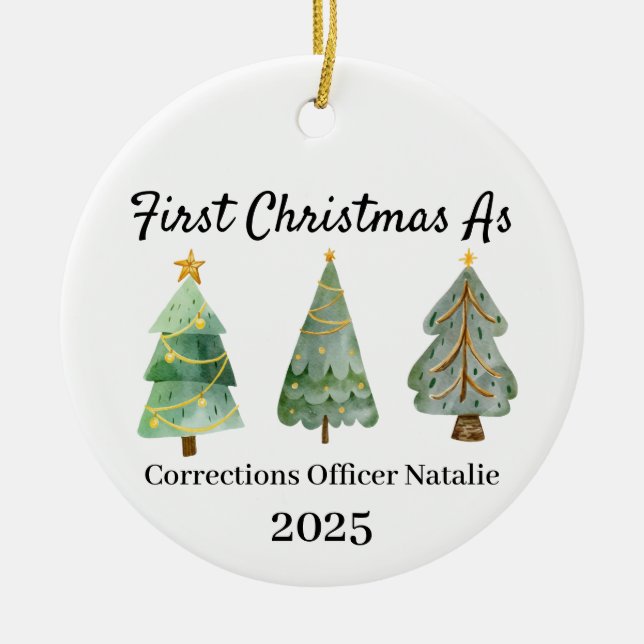 First Christmas as a Correctional Office Ornament (Front)