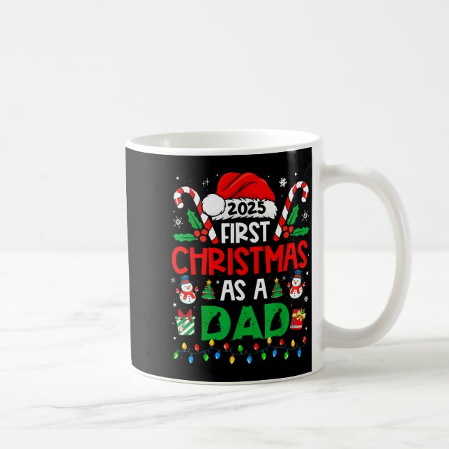 First Christmas As A Dad 2025 Family Matching 1st  Coffee Mug (Right)