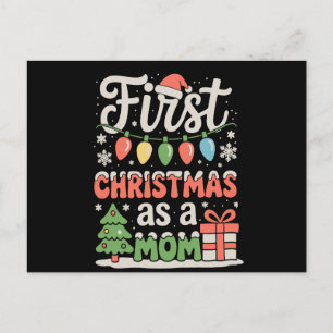First Christmas As A Dad New Mommy 1st Christmas Holiday Postcard