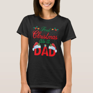 First Christmas as A Dad Santa Hat Xmas PJ costume T-Shirt