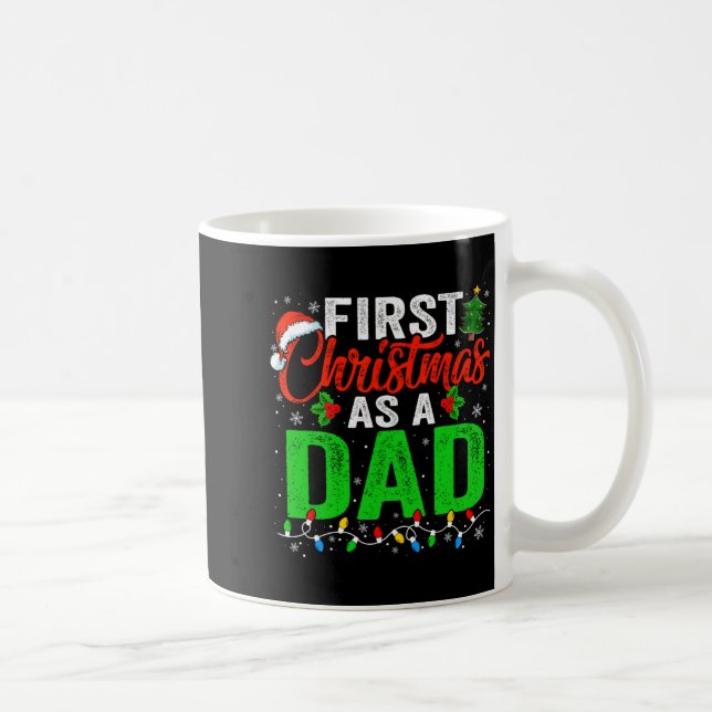 First Christmas As A Dad Xmas Lights New Dad Chris Coffee Mug (Right)