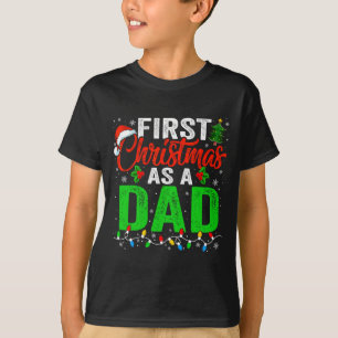First Christmas As A Dad Xmas Lights New Dad Chris T-Shirt