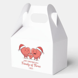 First Christmas As A Family Of Three 2025 Heart Favor Box