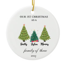 First Christmas as a Family of Three Ornament