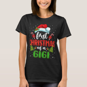 First Christmas As A Gigi Hat Santa Gender Reveal  T-Shirt
