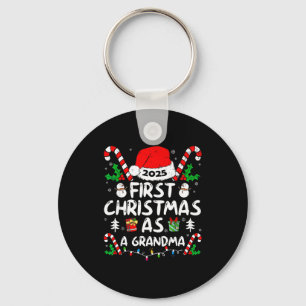 First Christmas As A Grandma 2025 Family Matching  Keychain