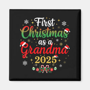 First Christmas As A Grandma 2025 New Mommy Xmas  Magnet