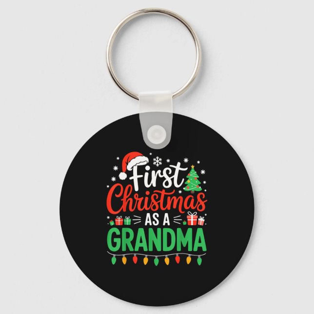 First Christmas As A Grandma Matching New Nana Gra Keychain (Front)