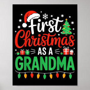 First Christmas As A Grandma Matching New Nana Gra Poster