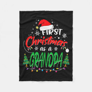 First Christmas As A Grandpa New Grandfather 1st C Fleece Blanket