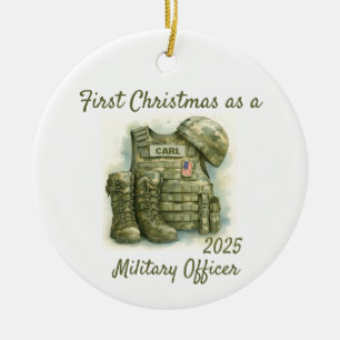 First Christmas as a Military Officer Ceramic Ornament