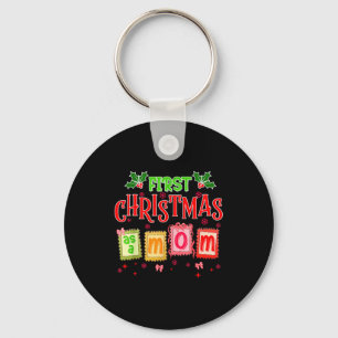 First Christmas As A Mom 2025 Coquette Bow Matchin Keychain