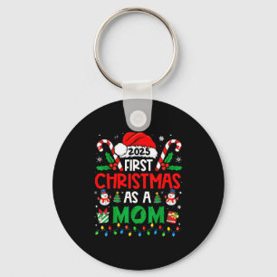 First Christmas As A Mom 2025 Family Matching 1st  Keychain