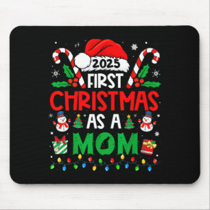 First Christmas As A Mom 2025 Family Matching 1st  Mouse Pad
