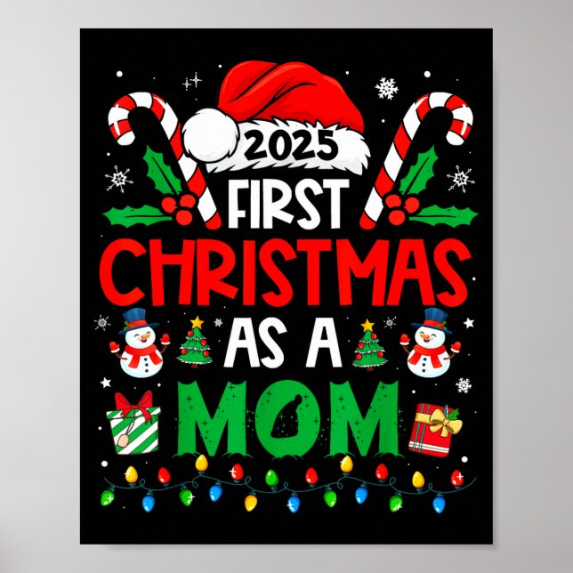 First Christmas As A Mom 2025 Family Matching 1st  Poster (Front)