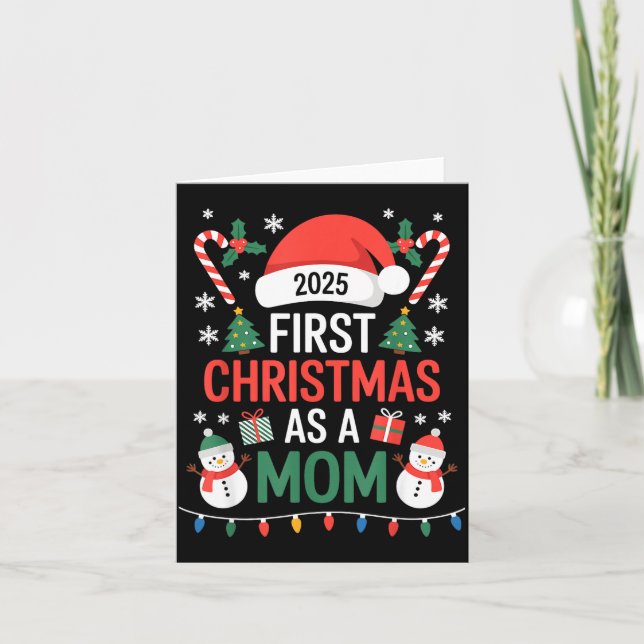 First Christmas As A Mom 2025 Family Matching Holi Card (Front)