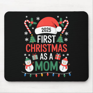 First Christmas As A Mom 2025 Family Matching Holi Mouse Pad