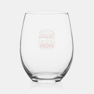 First Christmas As A Mom Holiday Design Stemless Wine Glass