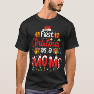 First Christmas As a Mom Santa Hat Ugly Xmas Famil T-Shirt