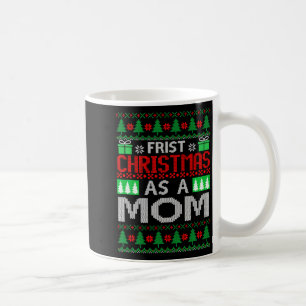 First Christmas As A Mom Santa Hat Ugly Xmas New M Coffee Mug