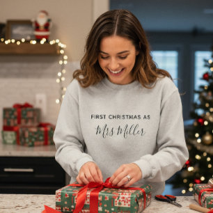First Christmas as a Mrs Personalized Surname Sweatshirt