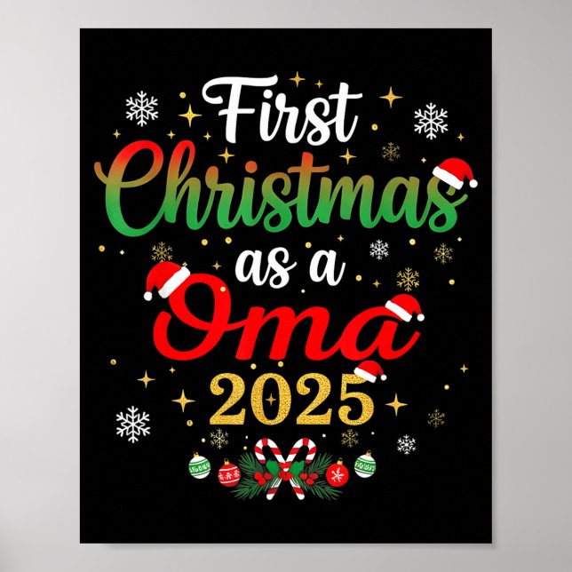 First Christmas As A Oma 2025 New Mommy Xmas  Poster (Front)