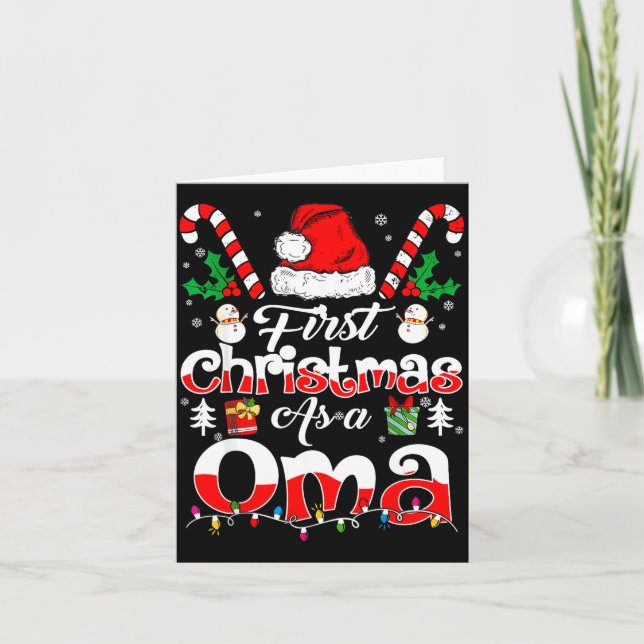 First Christmas As A Oma Family Matching  Card (Front)