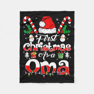 First Christmas As A Oma Family Matching Fleece Blanket
