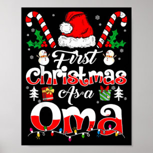 First Christmas As A Oma Family Matching  Poster