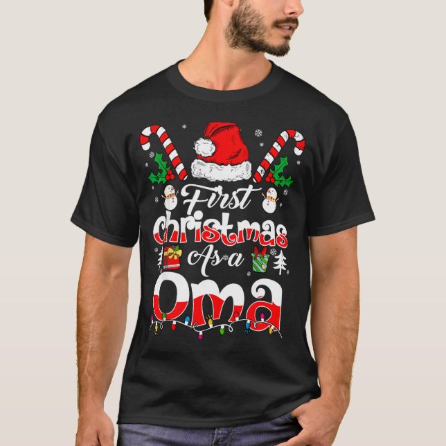First Christmas As A Oma Family Matching  T-Shirt (Front)